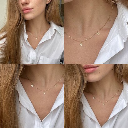 Колье "Клевер" в желтом золоте кол01670 №5