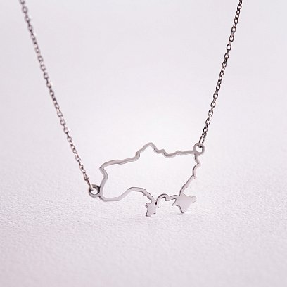 Колье "Карта Украины" в серебре 4034с №3