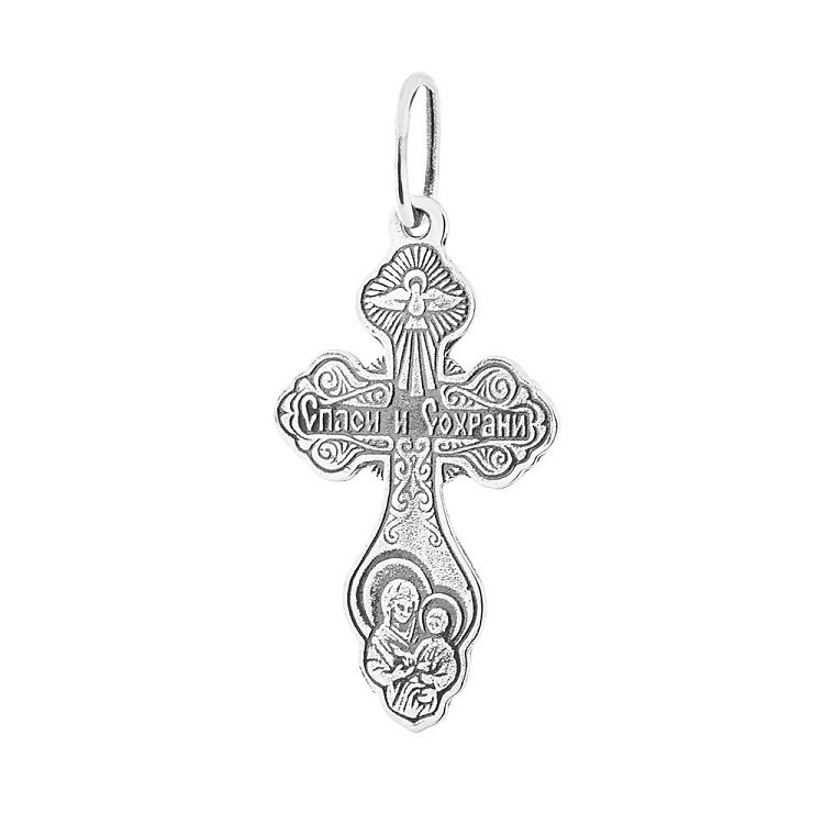 Серебряный крестик с распятием 13276 от ювелирного магазина Оникс - 1