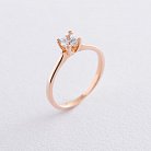 Золотое помолвочное кольцо (цирконий Swarovski) к06229 от ювелирного магазина Оникс