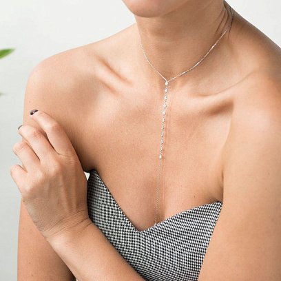 Серебряное колье с фианитами 18656 №17