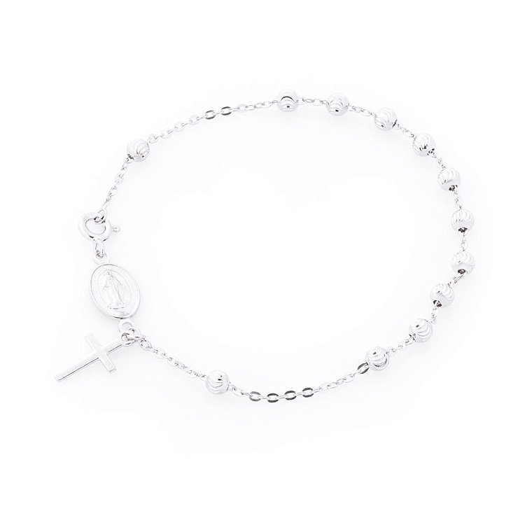 Серебряный браслет с крестиком и ладанкой 141340 от ювелирного магазина Оникс