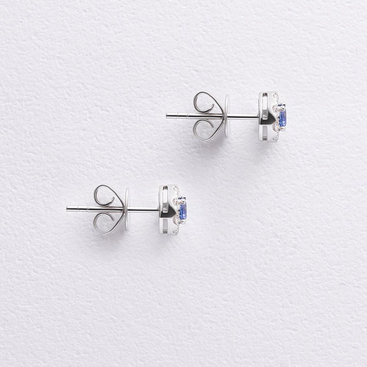 Золоті сережки з діамантами і сапфірами сб0583mi від ювелірного магазину Онікс - 3