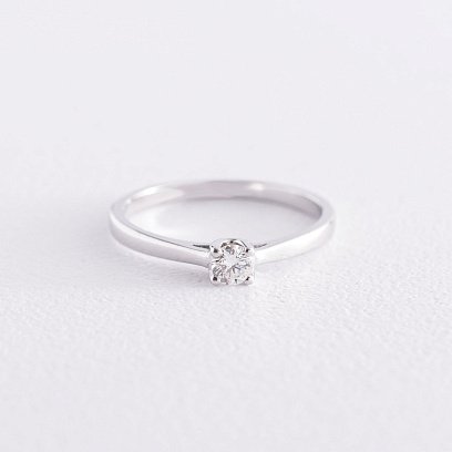 Золота заручальна каблучка з діамантом кб0358y №4