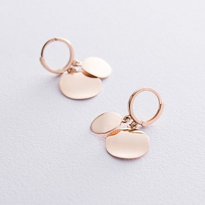 Золоті сережки Монетки с06521 №5