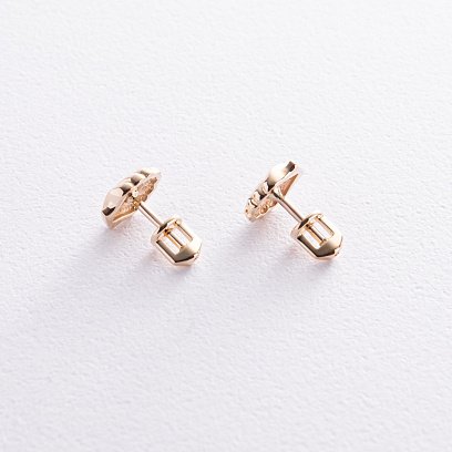 Серьги - пусеты "Ракушки" в желтом золоте с08464 №8