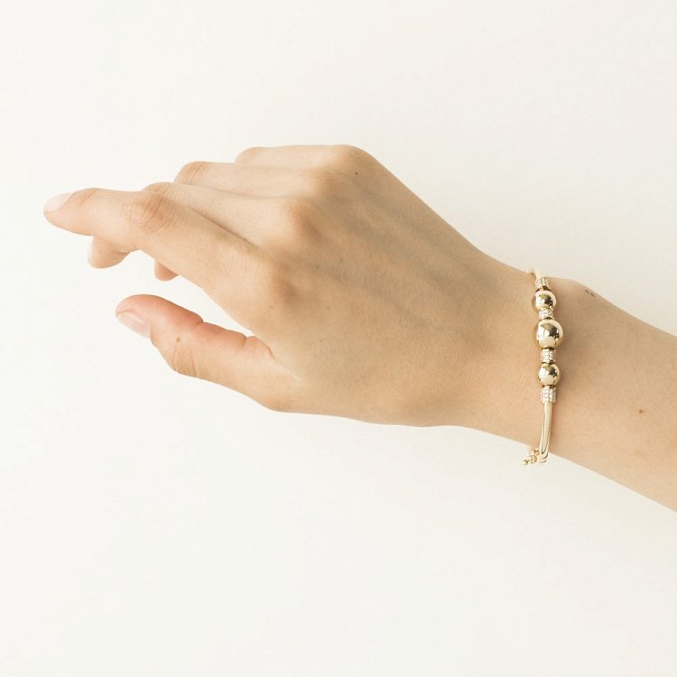 Золотий браслет з кульками б02887 від ювелірного магазину Онікс - 5