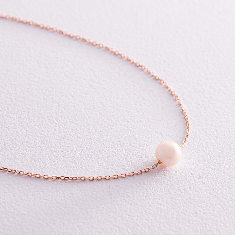 Колье "Жемчужина на цепочке" (красное золото) кол02290 от ювелирного магазина Оникс - 4