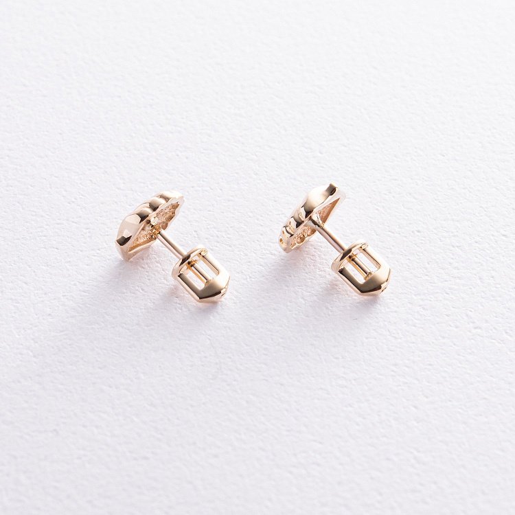 Серьги - пусеты "Ракушки" в желтом золоте с08464 от ювелирного магазина Оникс - 9