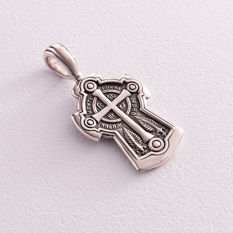 Серебряный православный крест "Процветший Крест. Святые мученицы Вера, Надежда, Любовь и мать их София" 13440 от ювелирного магазина Оникс