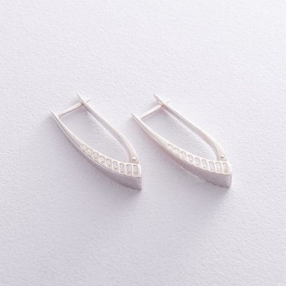 Серебряные серьги на английской застежке 121795