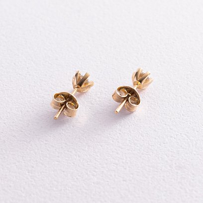 Золоті сережки - пусети (фіаніт) с05843 №3