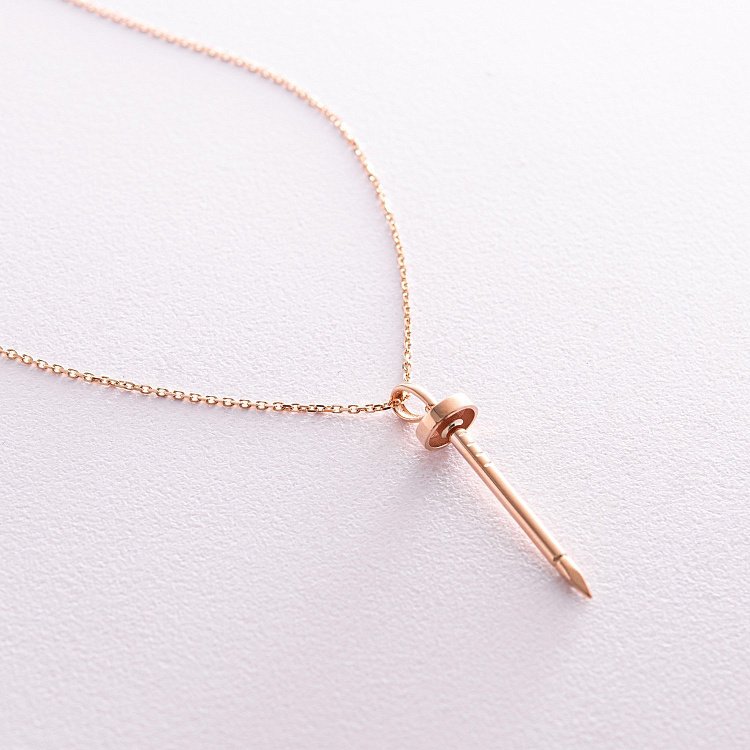 Колье "Гвоздь" в красном золоте кол02326 от ювелирного магазина Оникс - 2