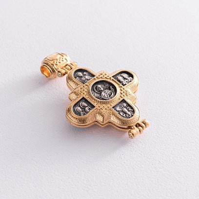 Серебряный мощевик с позолотой "Господь Вседержитель. Божия Матерь" 131805 №6