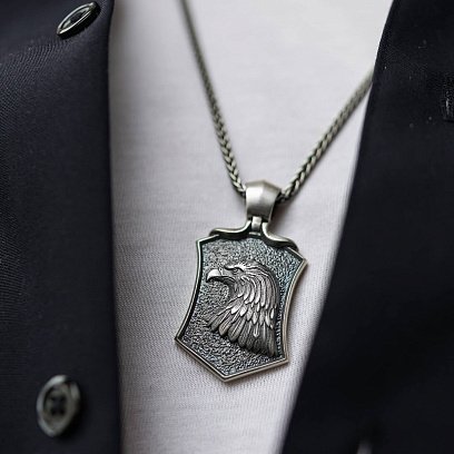 Серебряная цепочка с чернением (плетение колос) чс10544 №6