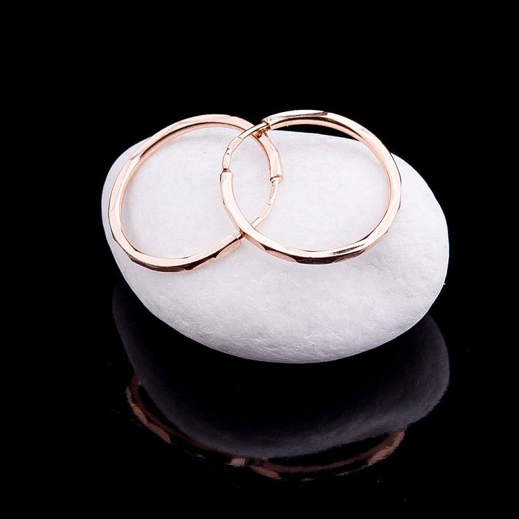 Золотые серьги "Кольца" с01996 от ювелирного магазина Оникс - 1