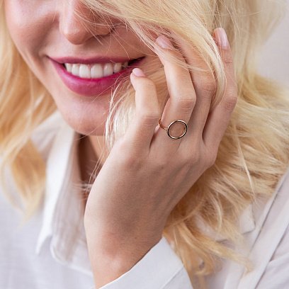 Кольцо "Круговорот" в желтом золоте к06928 №2