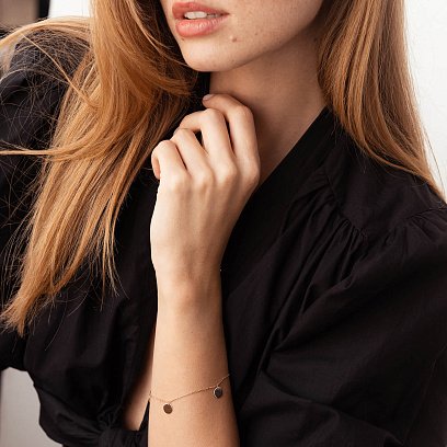 Браслет "Монетки" у червоному золоті б05115 №2