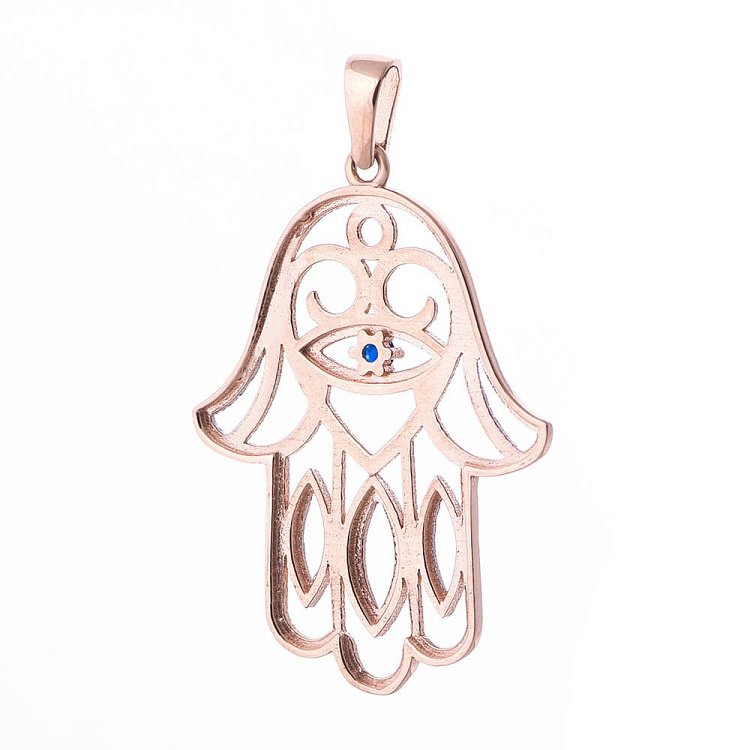 Золота Хамса з фіанітами п02775 від ювелірного магазину Онікс - 1