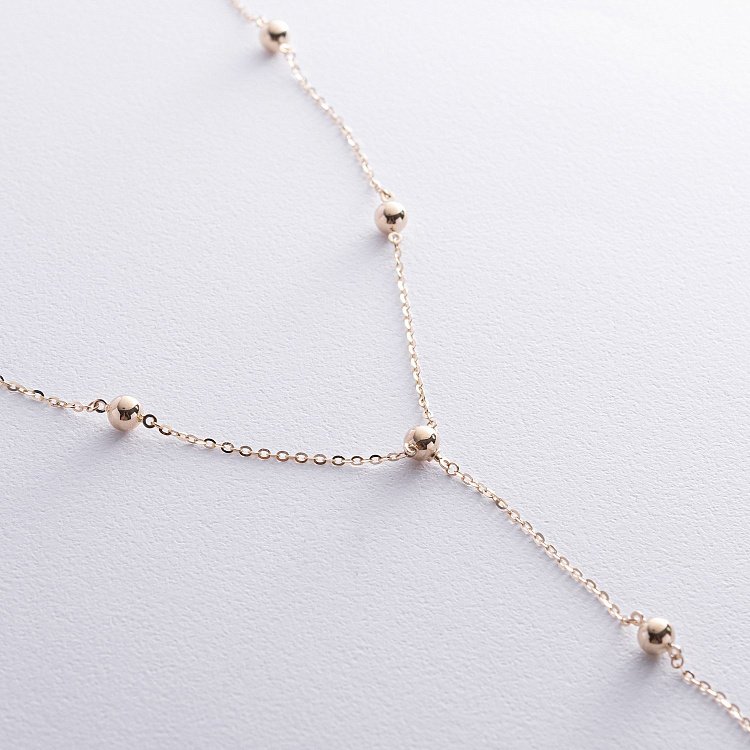 Колье 2 в 1 "Шарики" в желтом золоте кол02473 от ювелирного магазина Оникс - 2