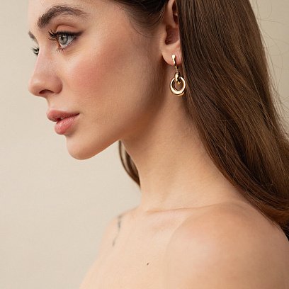 Сережки "Дакота" у жовтому золоті с08114 №6