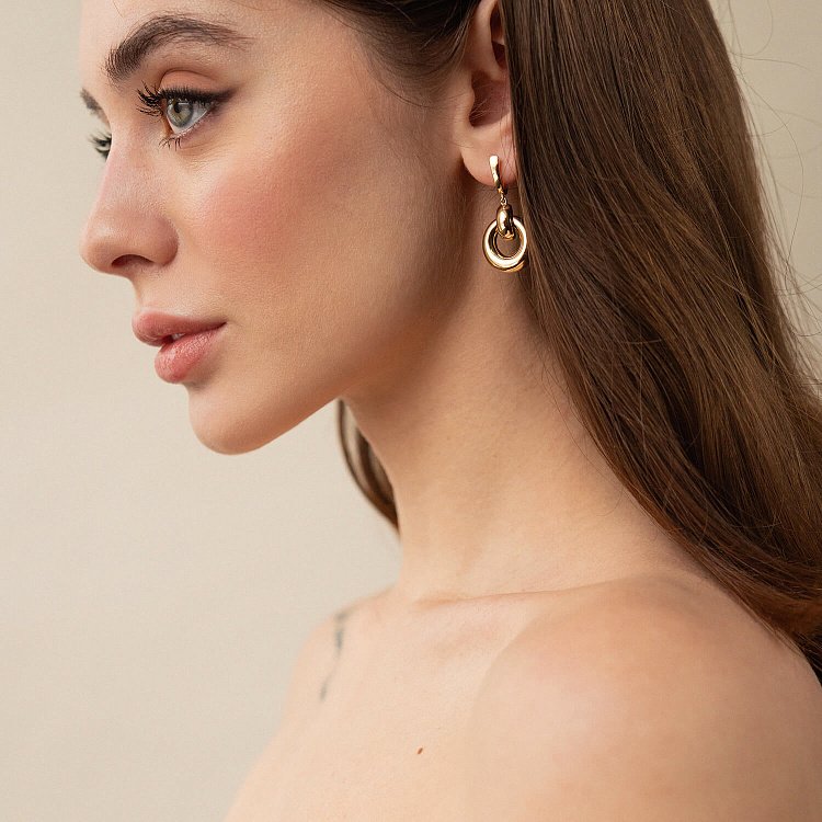 Сережки "Дакота" у жовтому золоті с08114 від ювелірного магазину Онікс - 5