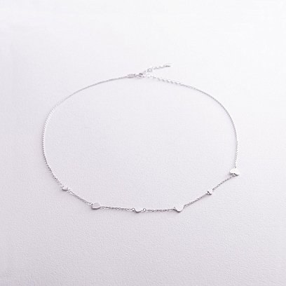 Колье "Сердечки" в белом золоте кол02232 №3