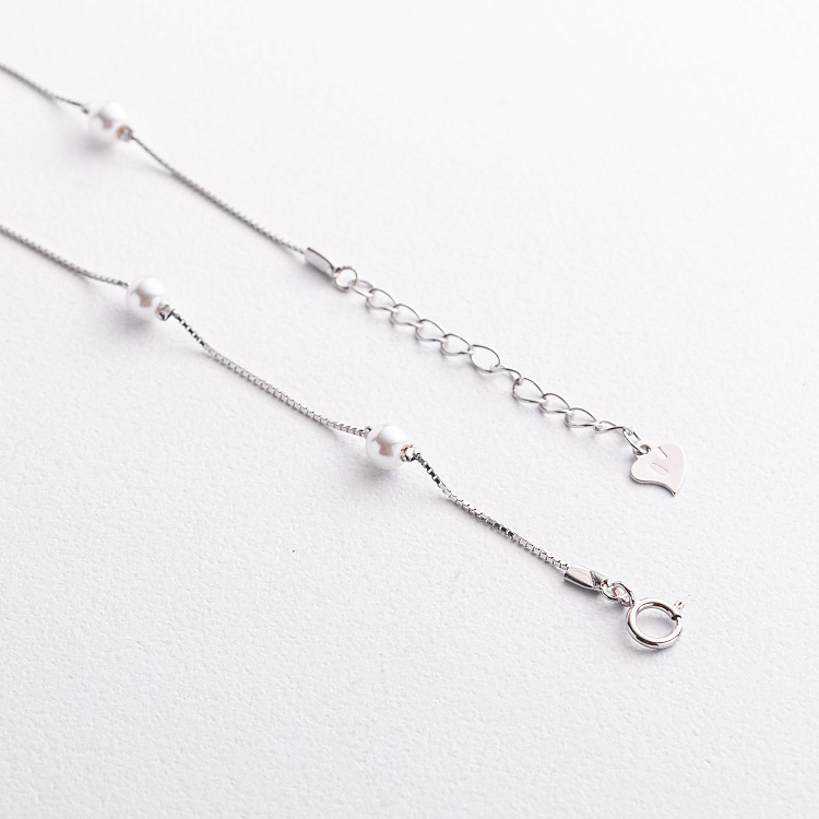 Серебряный браслет с жемчугом 141908 от ювелирного магазина Оникс - 1