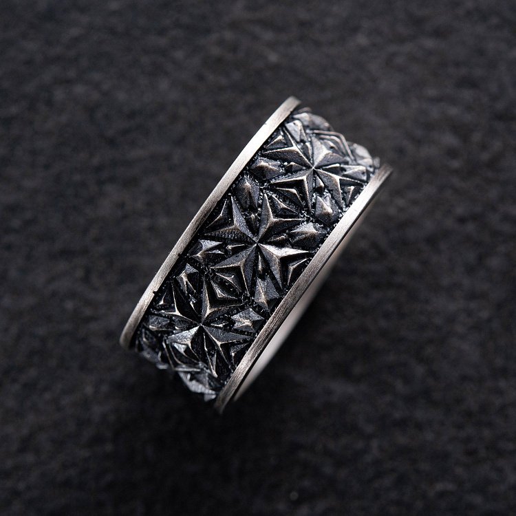 Срібна текстурна каблучка 7018 від ювелірного магазину Онікс - 13