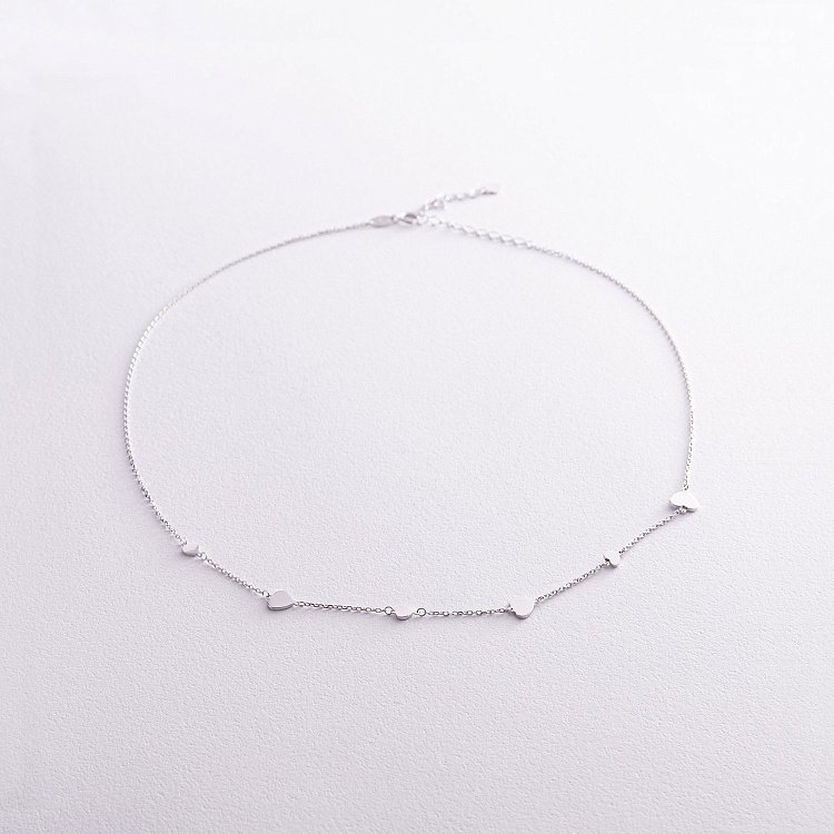 Колье "Сердечки" в белом золоте кол02232 от ювелирного магазина Оникс - 2