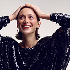 Сережки - пусети "Margo" з кульками на ланцюжку (біле золото) с08242 от ювелирного магазина Оникс - 9