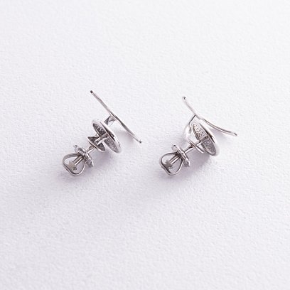 Серьги - джекеты "Селин" в серебре 902-01132 №4