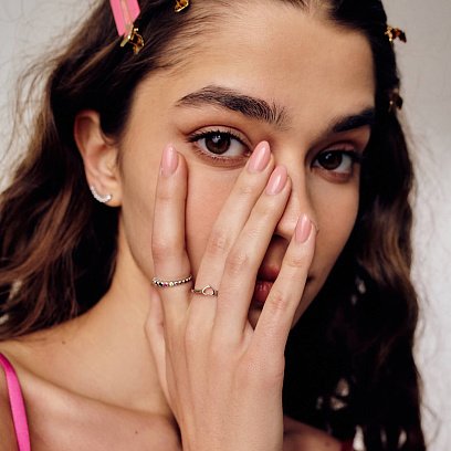 Каблучка "Сердечко" в білому золоті к07227 №5