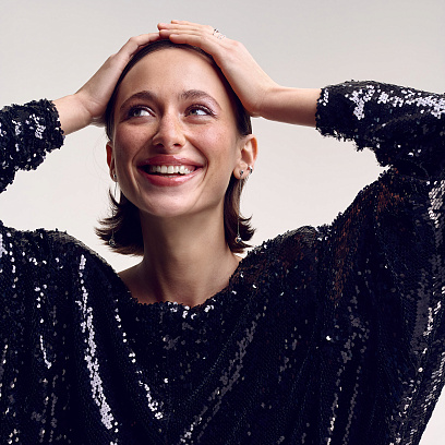 Сережки - пусети "Margo" з кульками на ланцюжку (біле золото) с08242 №10