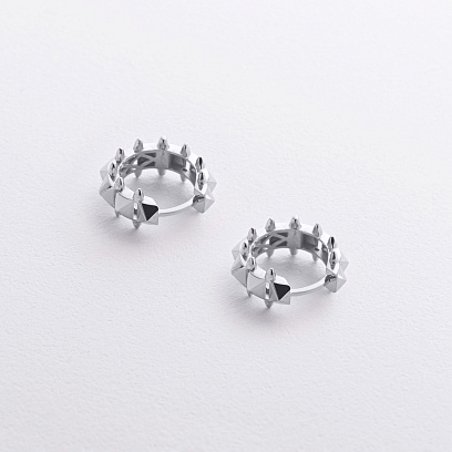 Серьги - кольца "Tamila" в белом золоте с09370 №2