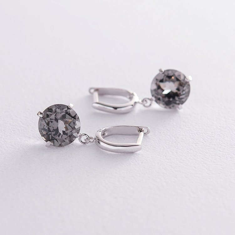 Золотые серьги "Влечение" с синтетическим топазом с05287 от ювелирного магазина Оникс