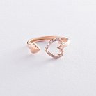 Золотое кольцо "Сердце" (фианиты) к06516 от ювелирного магазина Оникс