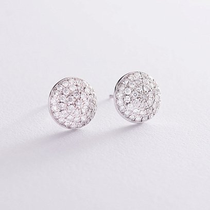 Золотые серьги - пусеты с бриллиантами с401