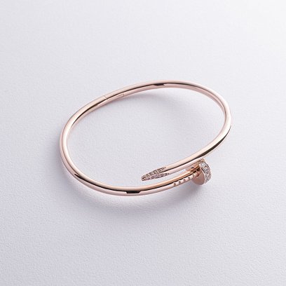 Браслет "Цвях" в червоному золоті (фіаніти) б05477 №3