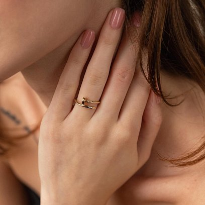 Кольцо "Гвоздь" в красном золоте к06958 №5