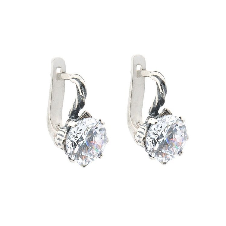 Серебряные серьги (фианит) 121271 от ювелирного магазина Оникс