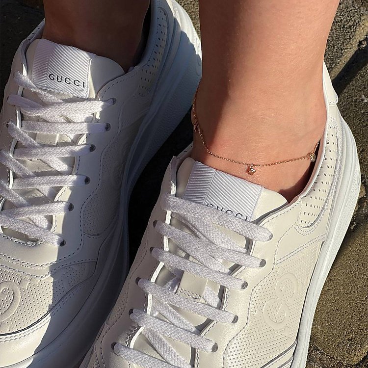 Золотой браслет "Клевер" на ногу б04906 от ювелирного магазина Оникс - 4