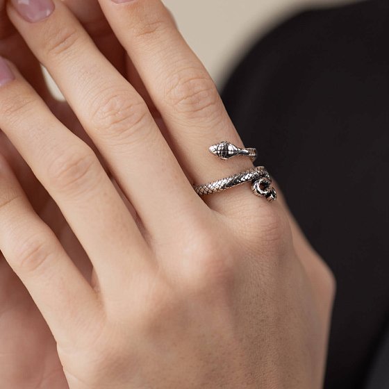 Серебряное кольцо "Змея" 3853 №4
