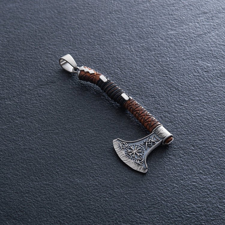 Срібний кулон "Сокира - Шолом Жаху" з деревом 7044t від ювелірного магазину Онікс - 2