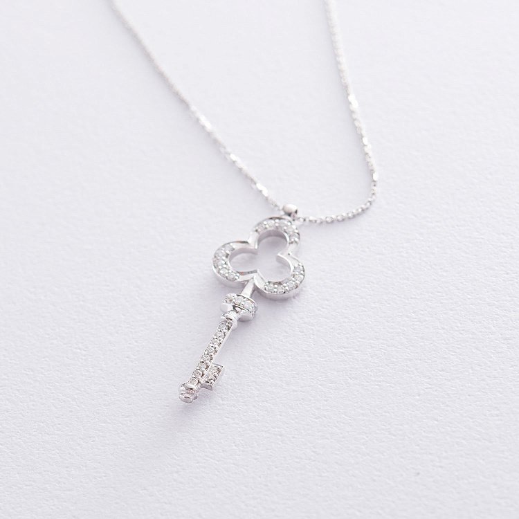 Золотая подвеска "Ключик" (бриллианты) пб3-5196 Золотая подвеска "Ключик" (бриллианты) пб3-5196 от ювелирного магазина Оникс