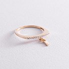 Золотое кольцо "Ключик" с фианитами к07004 от ювелирного магазина Оникс - 7