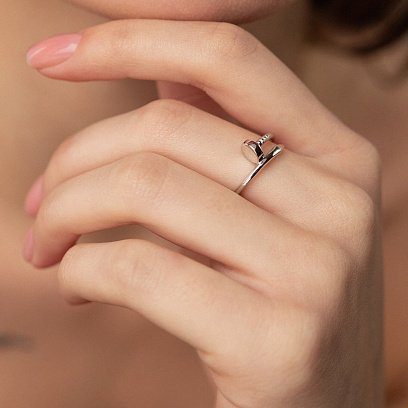 Кольцо "Гвоздь" в белом золоте к06966 №7