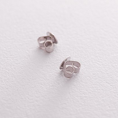 Золоті сережки-пусети (топаз "Лондон блакитний") сб0176gl №4