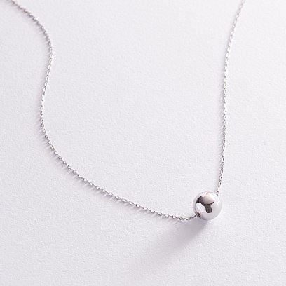 Срібне кольє "Кулька" (9 мм) 181200 №7