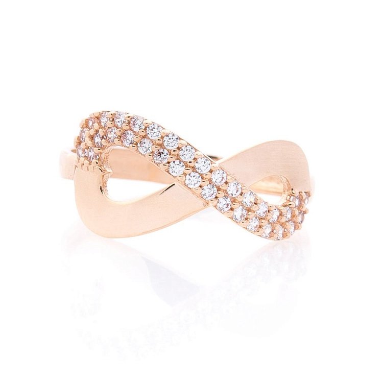 Золотий перстень "Нескінченність" (фіаніти) к05985 від ювелірного магазину Онікс - 3